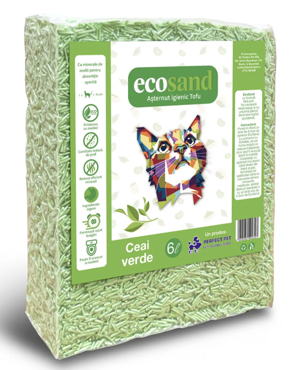 6 litre pack of EcoSand tofu cat litter
